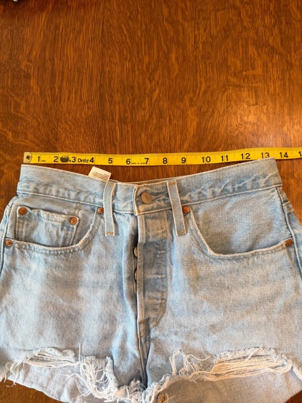 Levi's Premium 501 High-Rise Distressed Denim Shorts